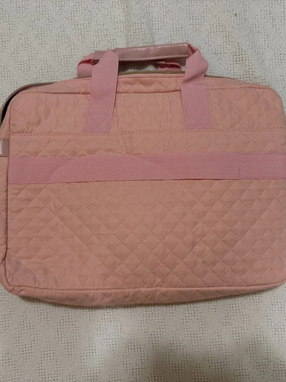 Momo Pink Quilted Laptop Computer Bag Briefcase